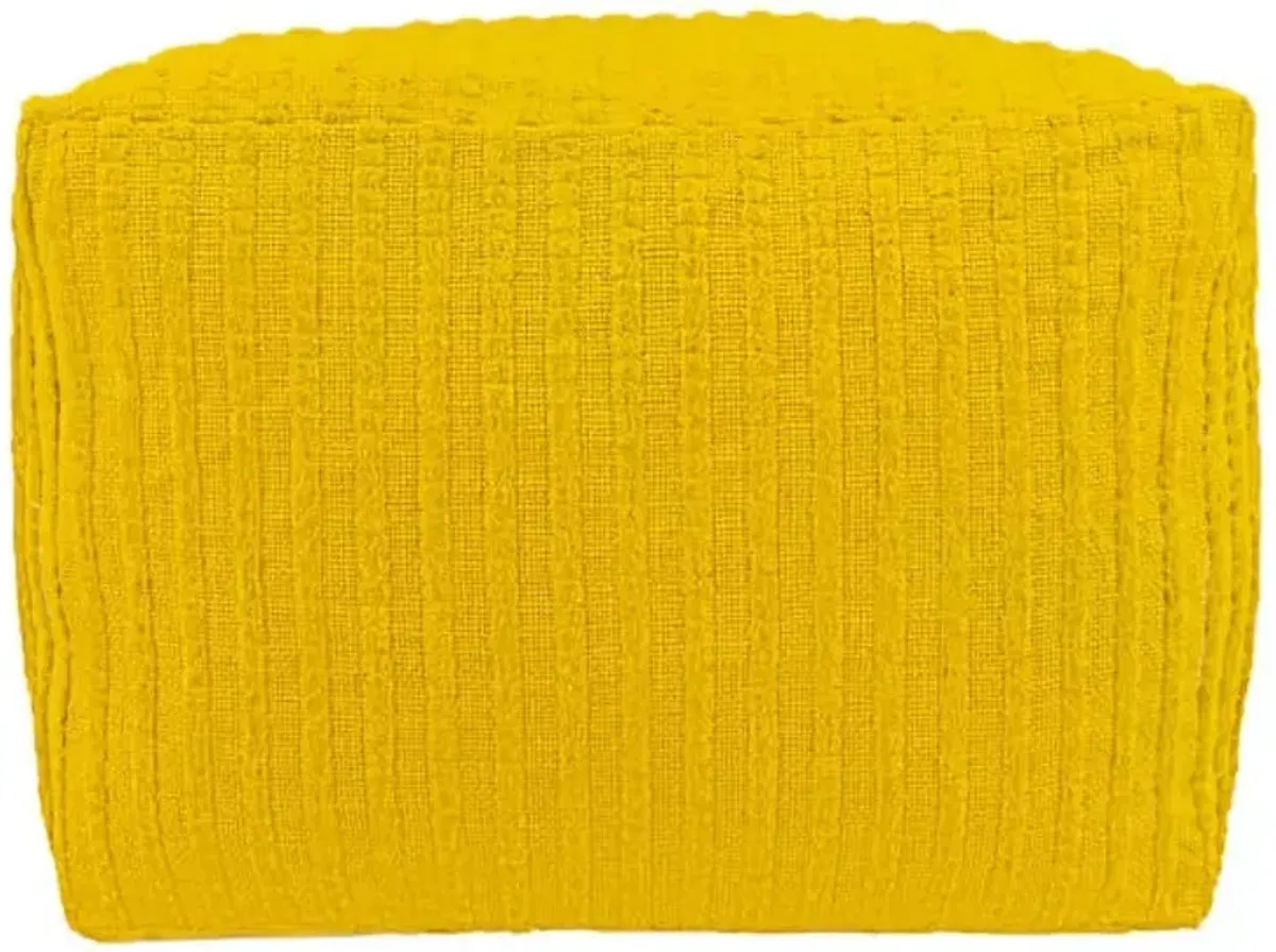 Bubble Dot Striped Pouf, Mimosa