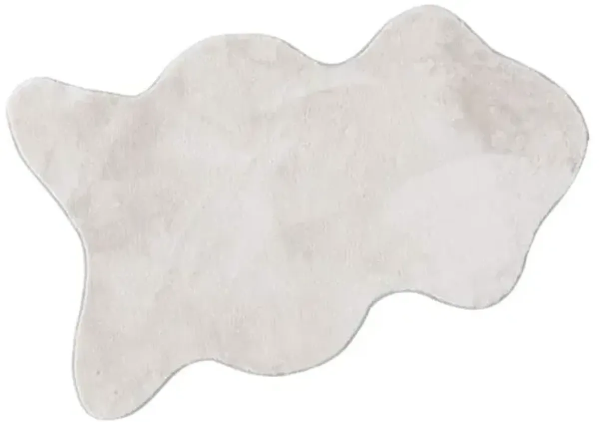 Washable Bliss Silver Faux Rabbit Shaped 30X47