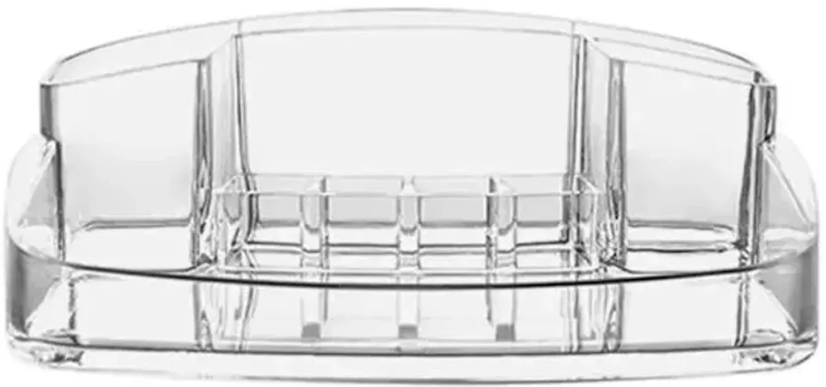 Shell 9-Compartment Cosmetic Organizer, Clear