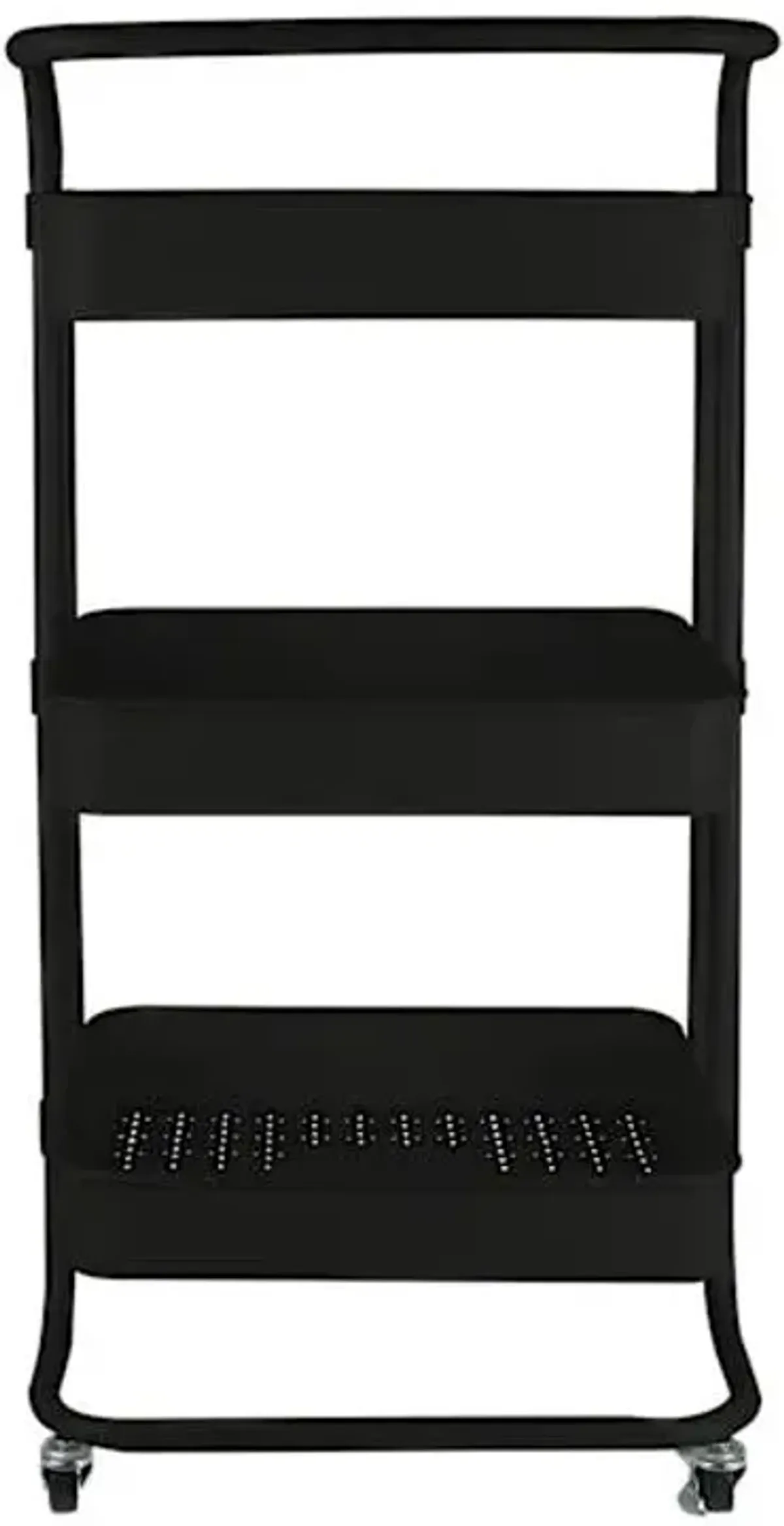 3-Tier Rolling Storage Cart, Black