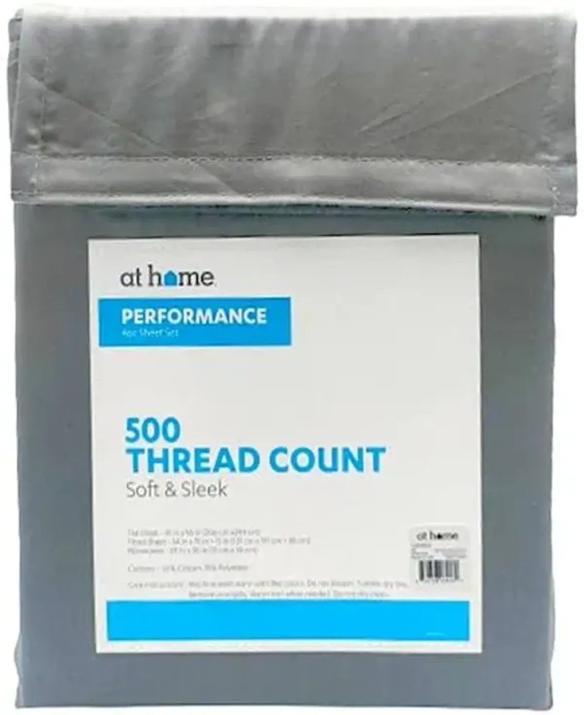 4-Piece Charcoal 500 Thread Count Performance Sheet Set, Full