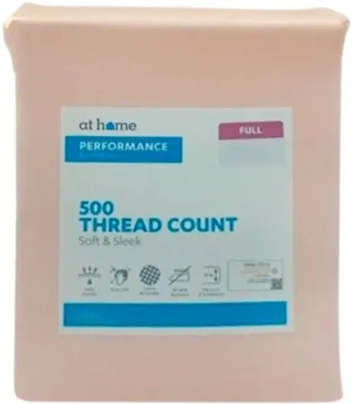 4-Piece Pink 500 Thread Count Cotton Blend Sheet Set, Full