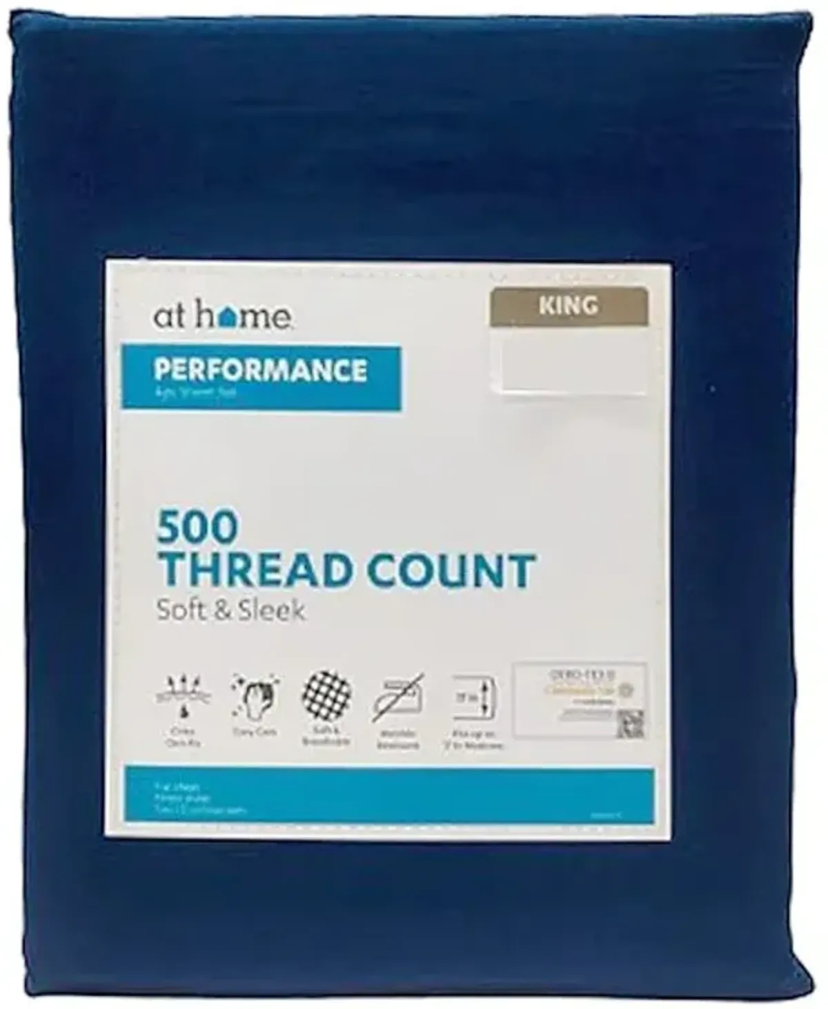 4-Piece Navy Blue 500 Thread Count Sheet Set, King