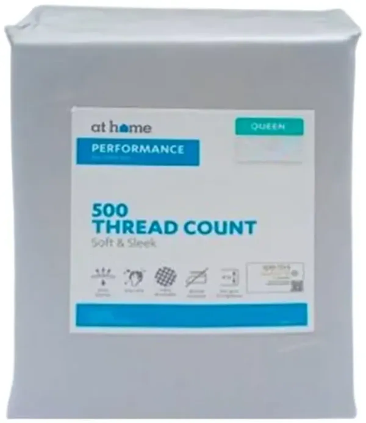 4-Piece Light Grey 500 Thread Count Cotton Blend Sheet Set, Queen