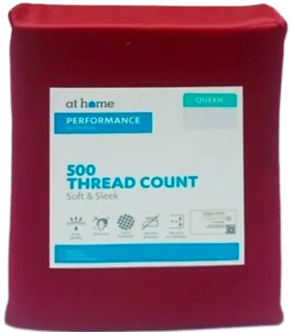 4-Piece Red 500 Thread Count Cotton Blend Sheet Set, Queen