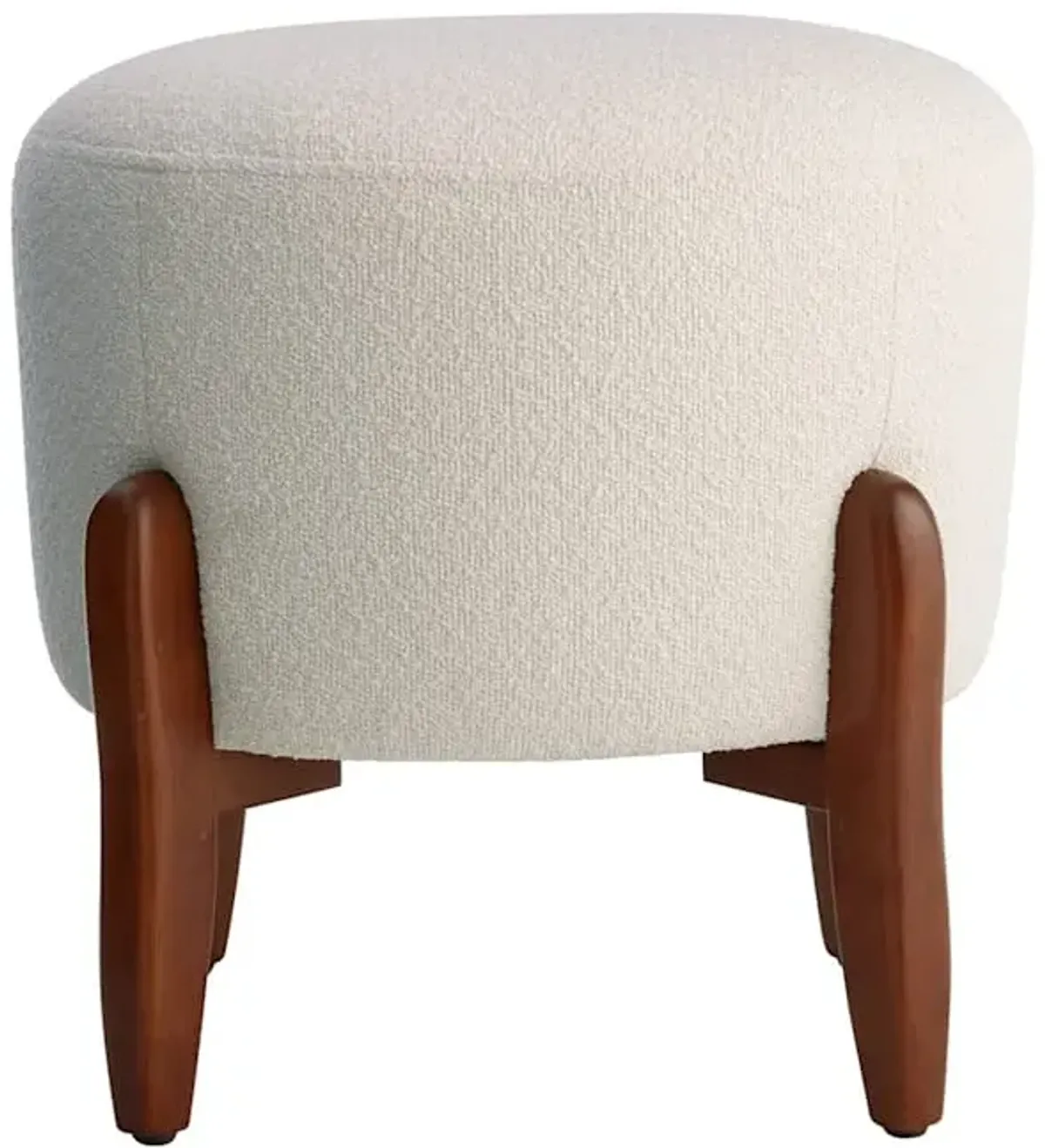 Remi Round Ottoman, White