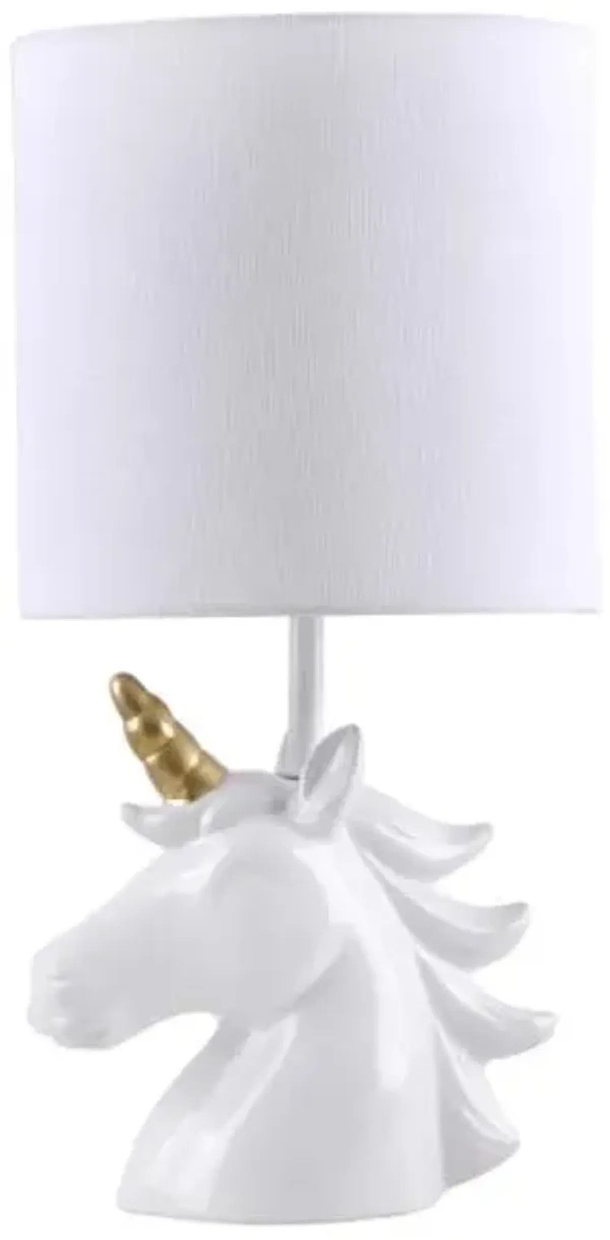 Tiny Dreamers White Ceramic Unicorn Lamp with Shade, 17"