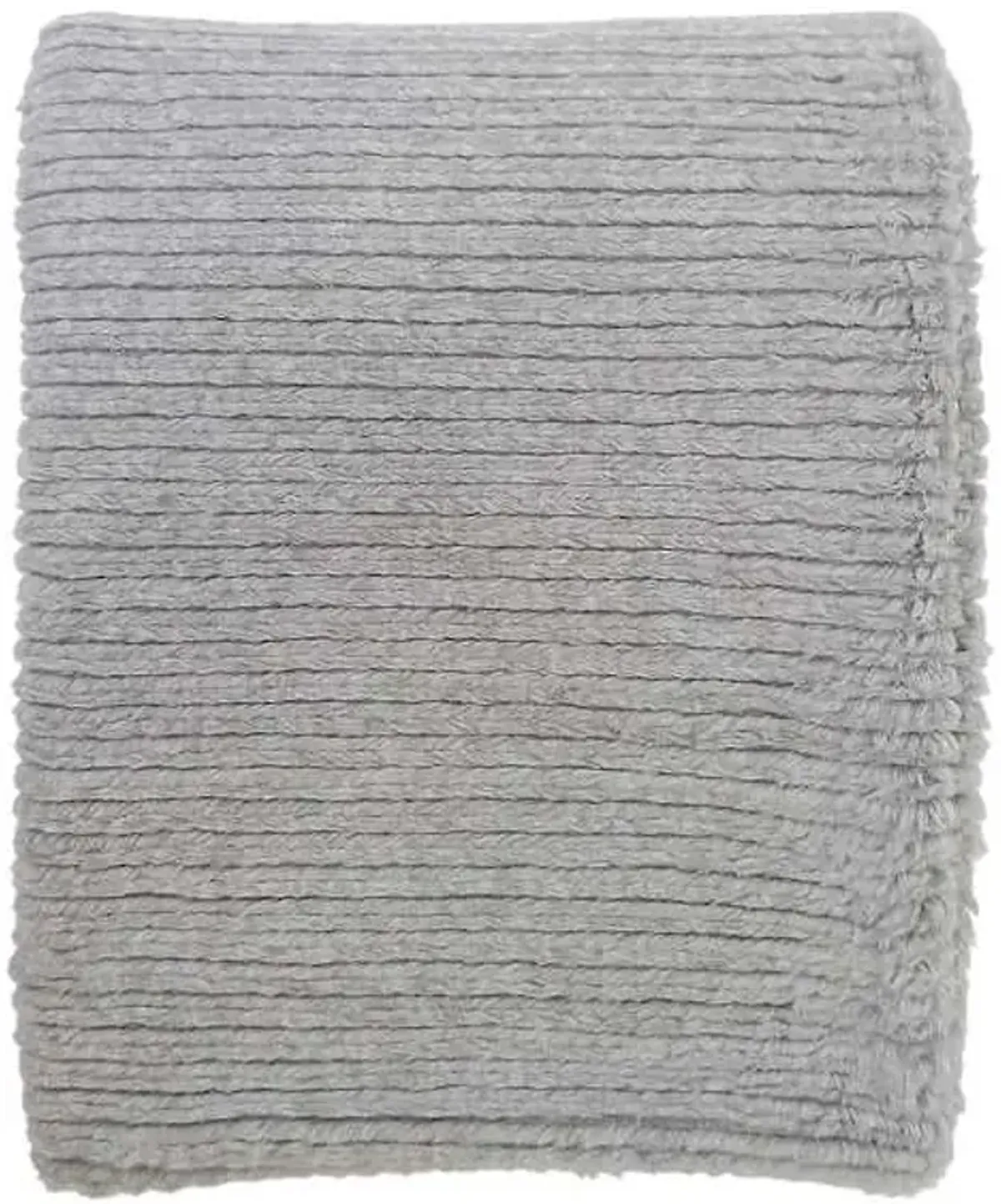 Grey Faux Fur Throw Blanket, 50x60