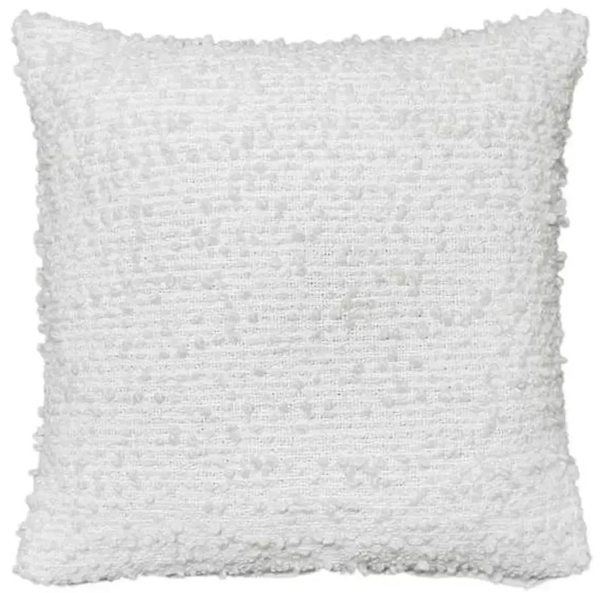 Crosby St. White Woven Boucle Throw Pillow, 18"