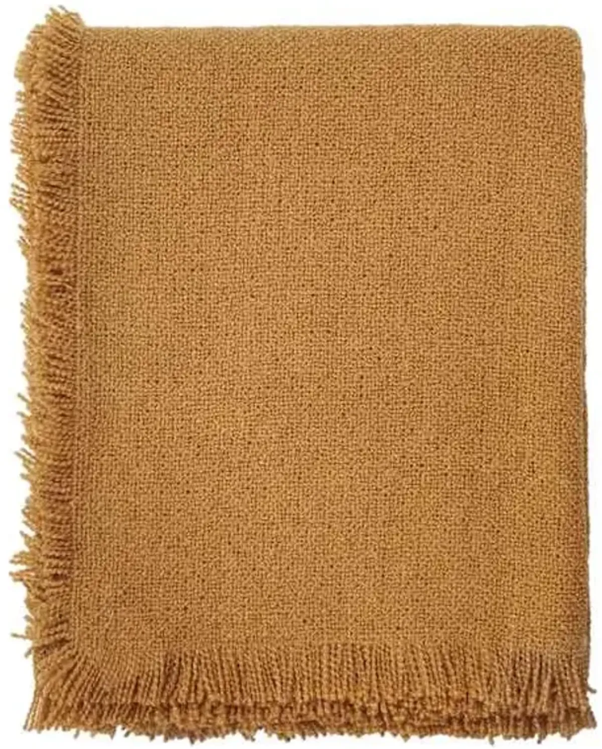 Brown Raw Edge Woven Throw Blanket, 50x60