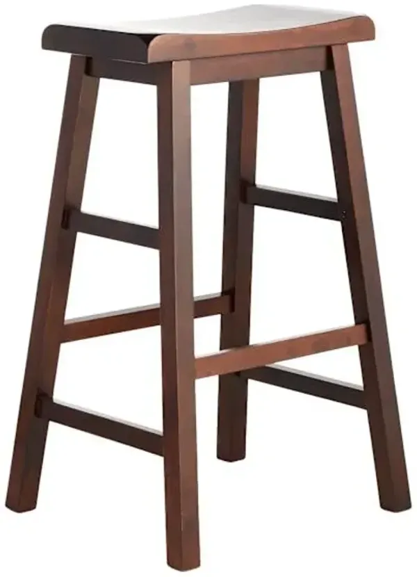 Providence Dark Walnut Saddle Barstool, 29"