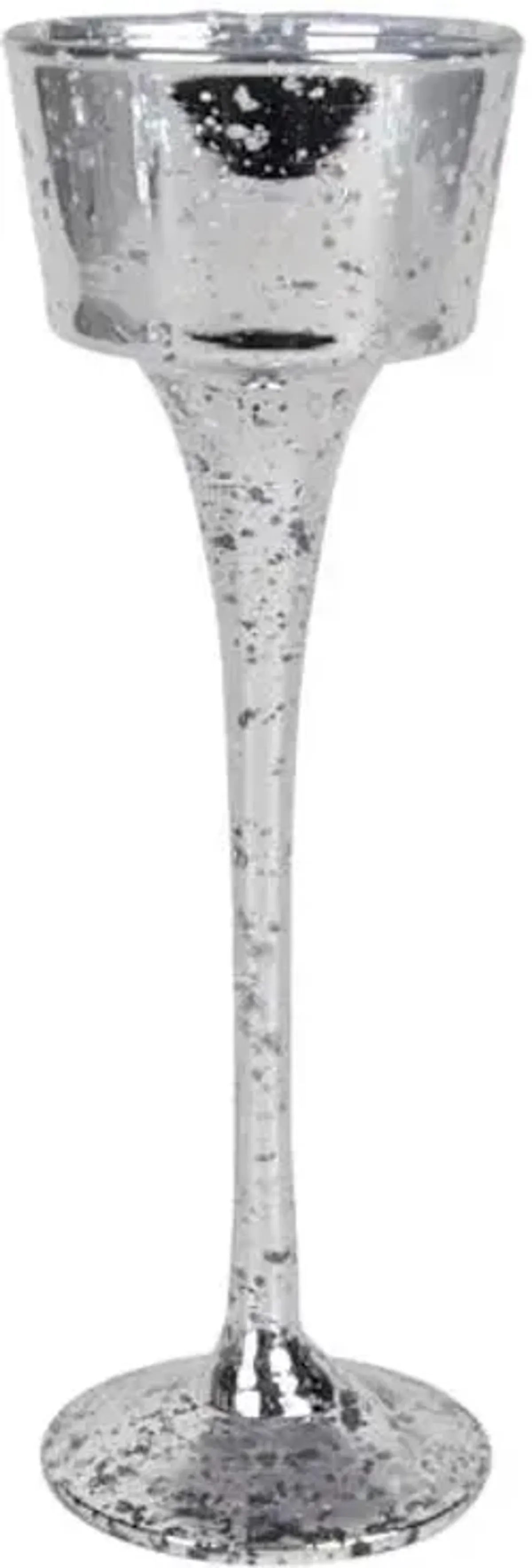 Silver Mercury Glass Votive Candle Holder, 6.5"