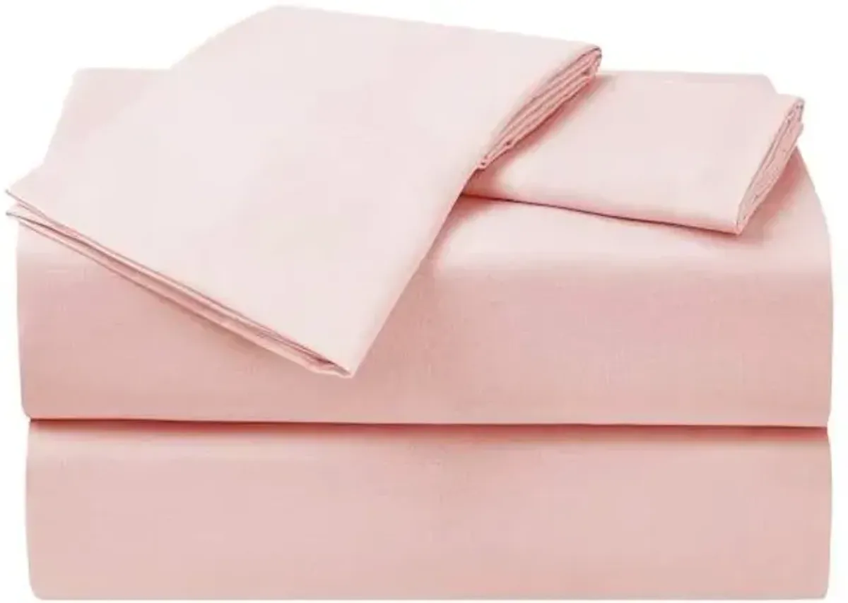 4-Piece Pink Microfiber Essential Sheet Set, Full