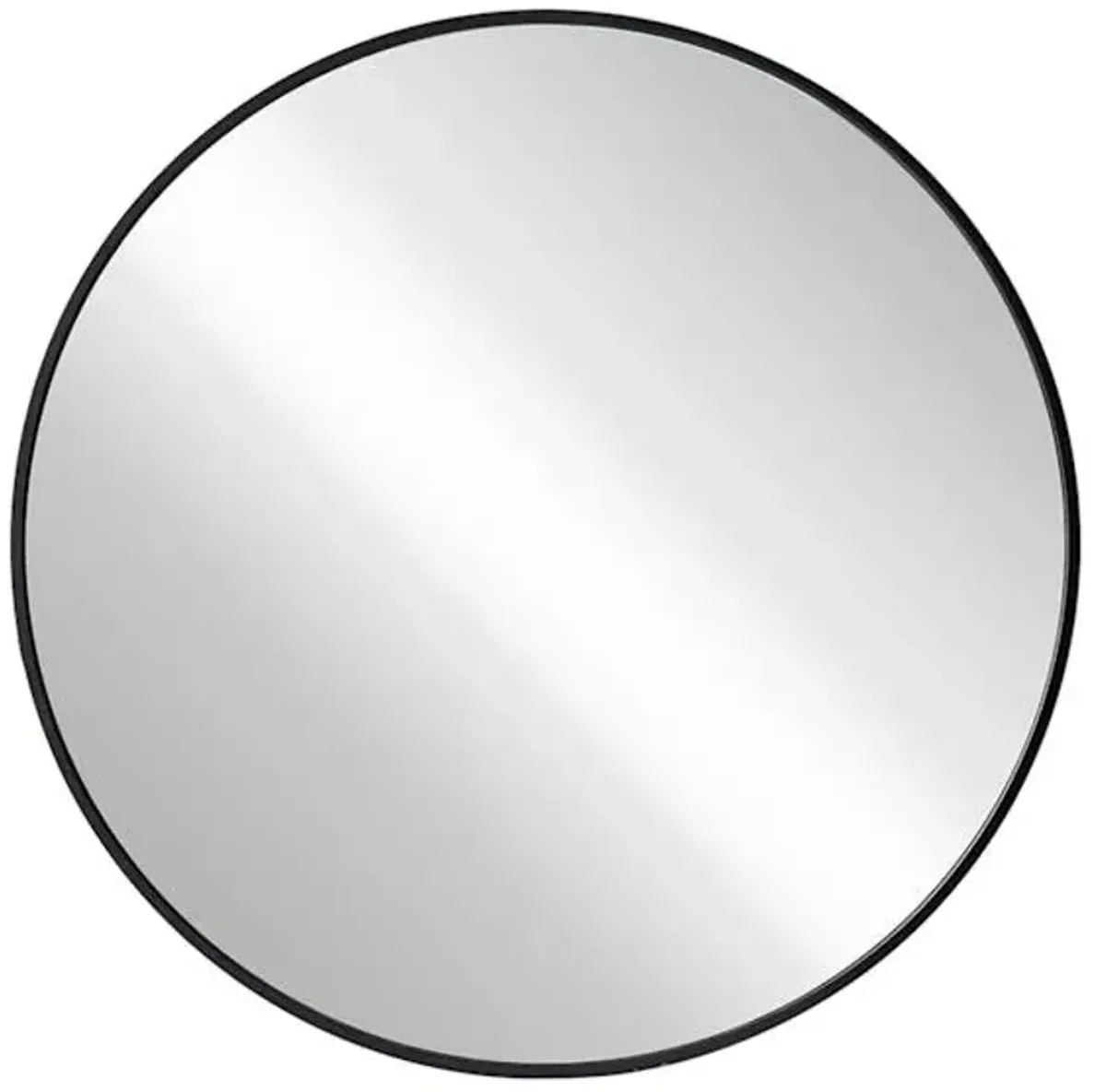 Black Round Wall Mirror, 24"