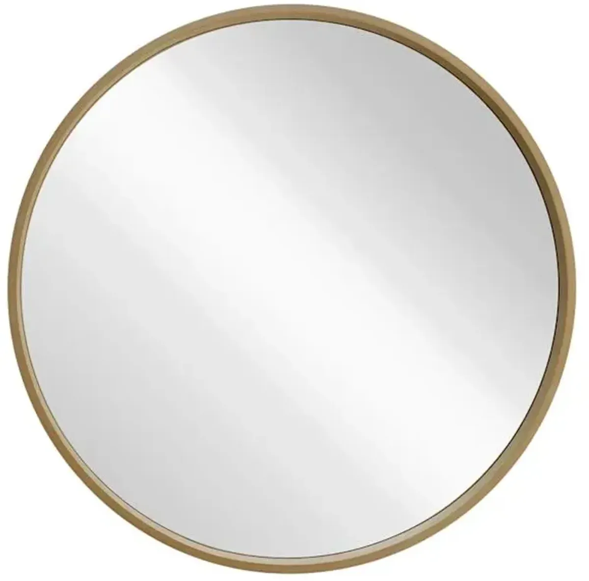 Natural Wood Round Wall Mirror, 28"