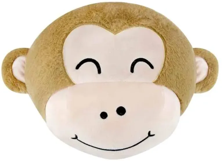 Tiny Dreamers Monkey Head Plush Pillow, 11x13