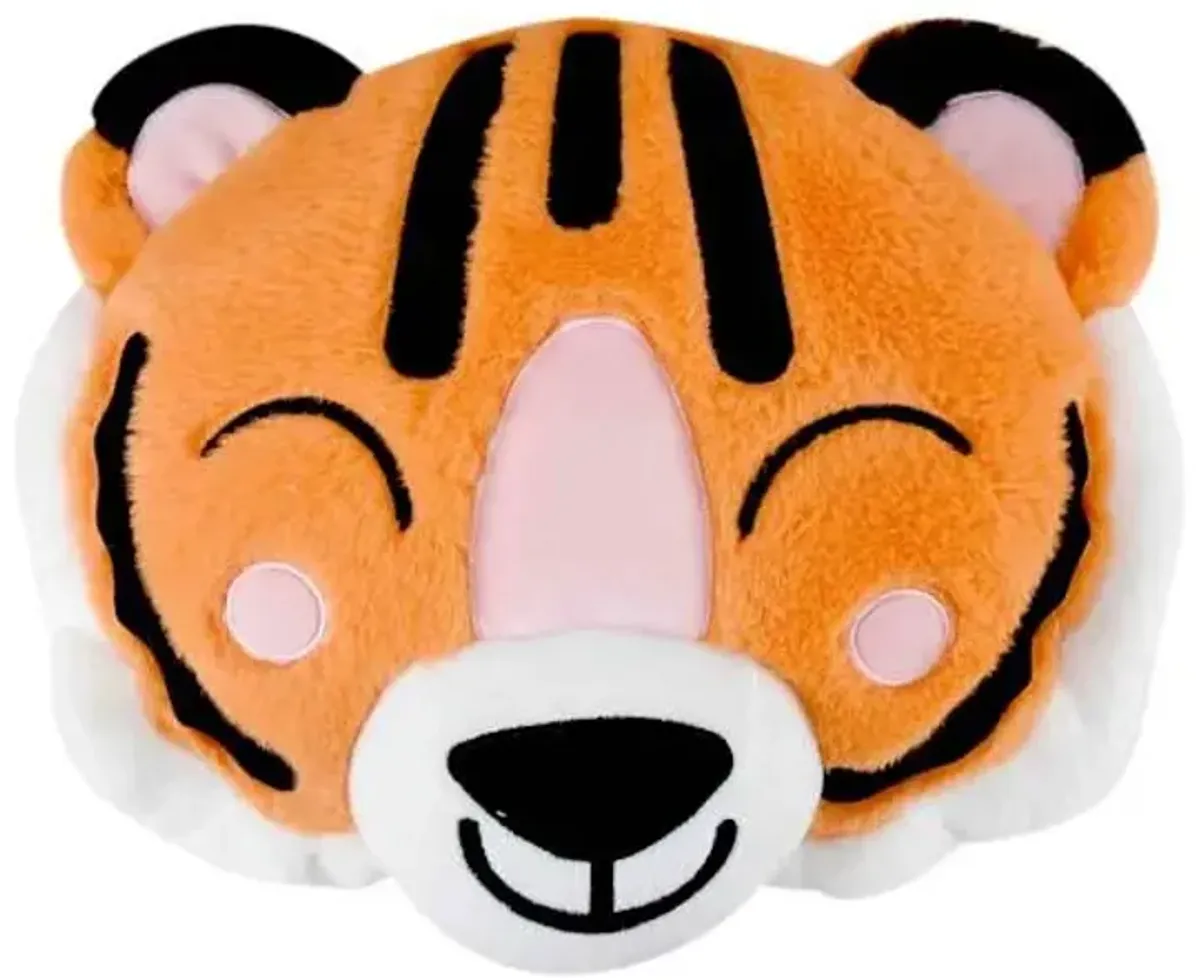 Tiny Dreamers Tiger Head Plush Pillow, 11.7"