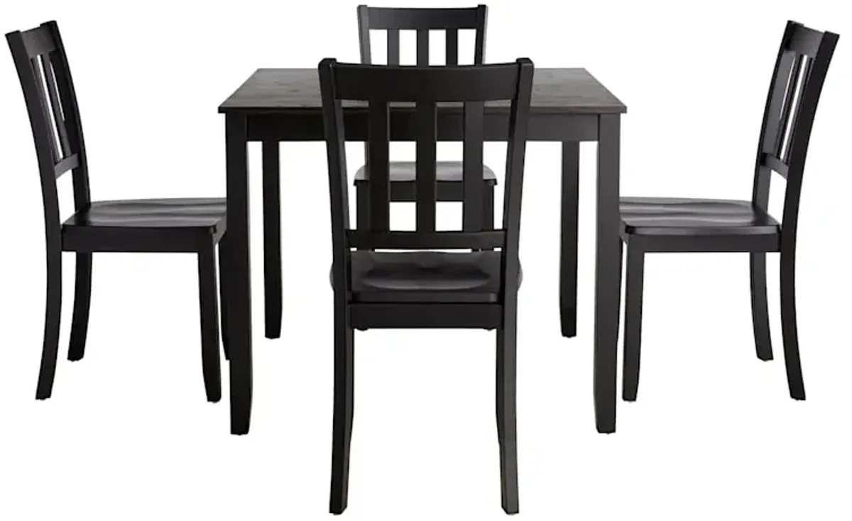 Uptown 5-Piece Wooden Dining Set, Black