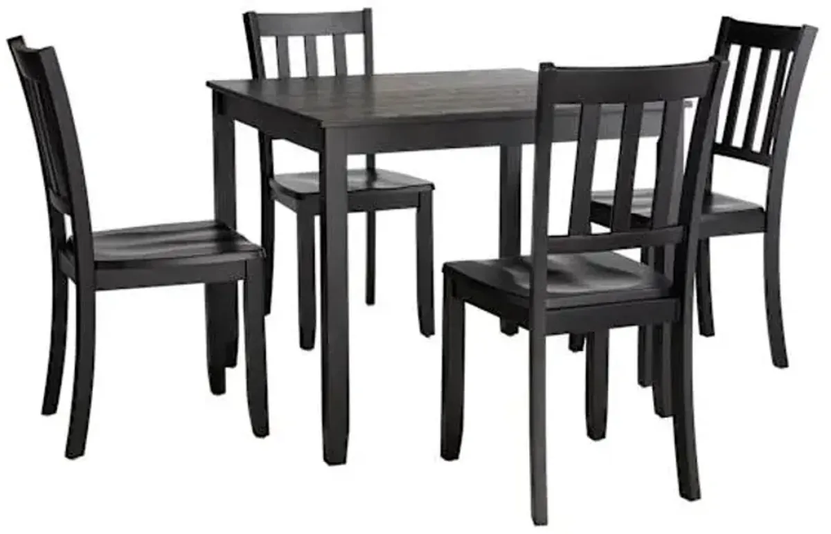 Uptown 5-Piece Wooden Dining Set, Black