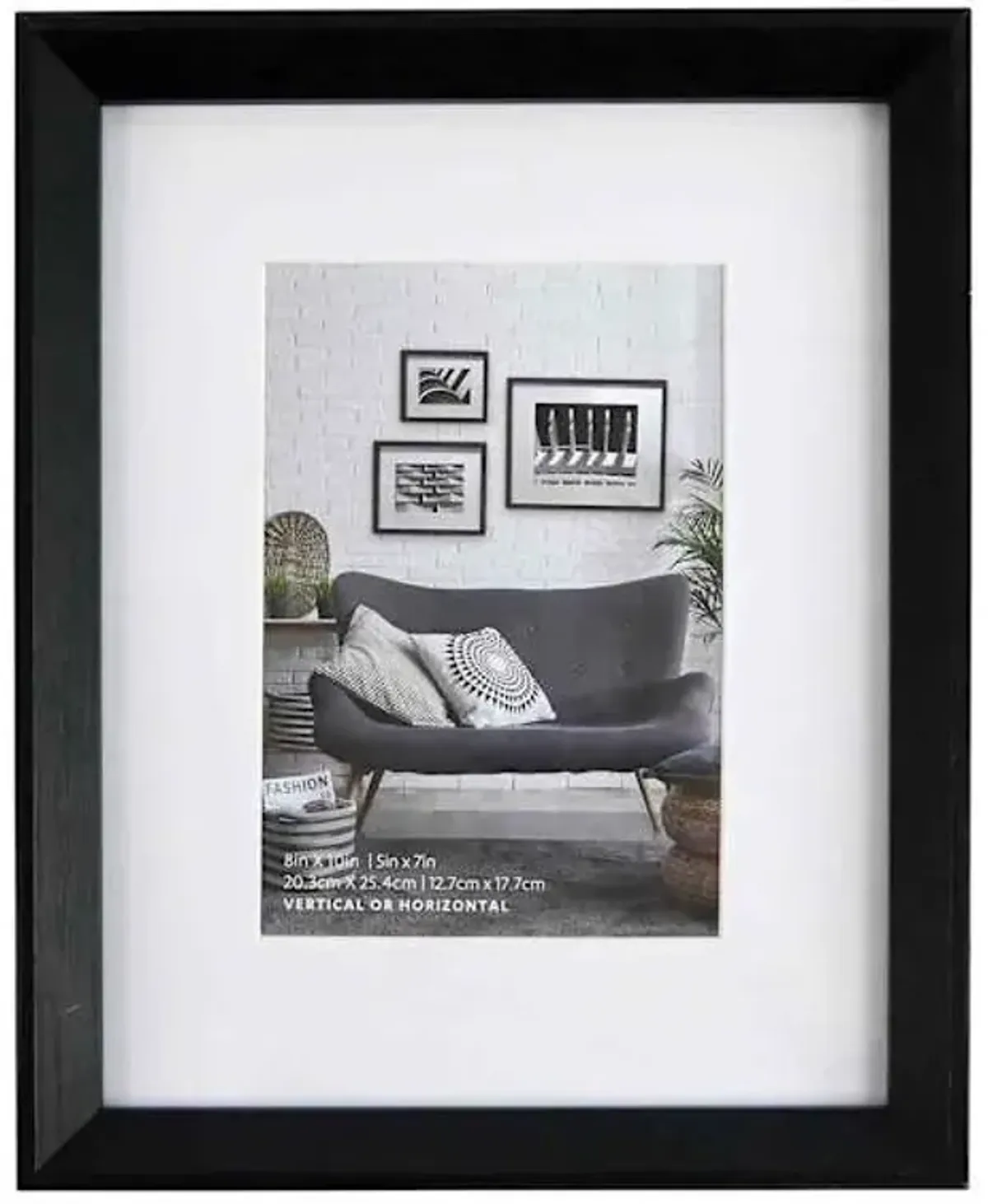 8x10 Matted to 5x7 Wall Frame, Black