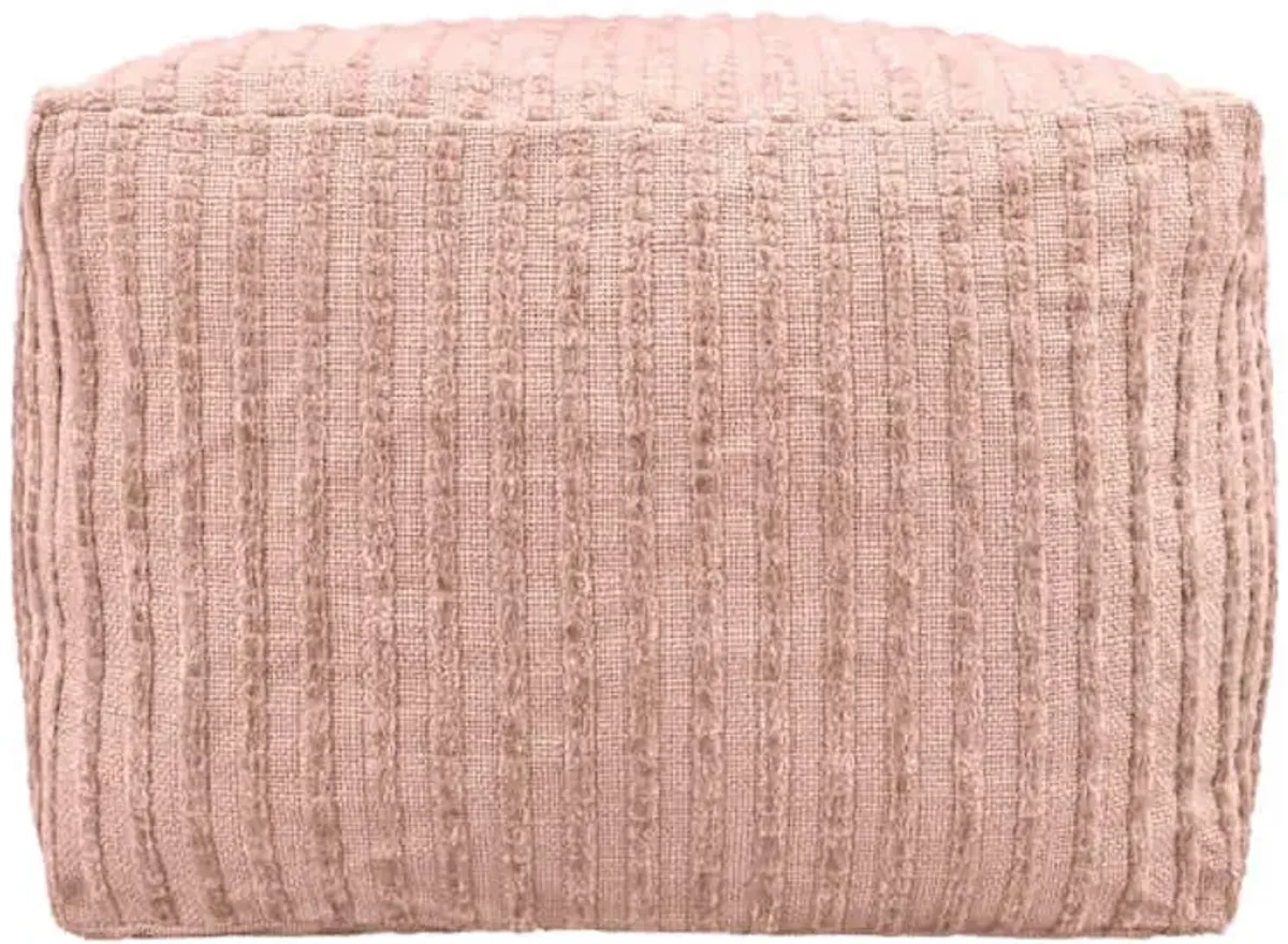 Bubble Dot Striped Pouf, Dusty Coral