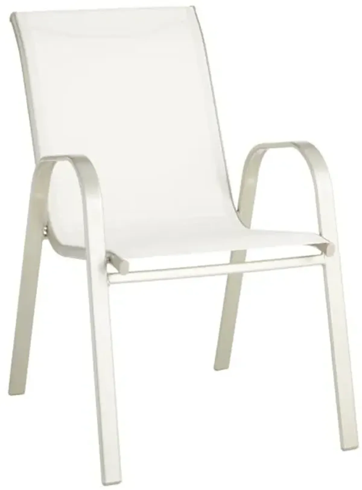 Stackable Sling Patio Chair, Beige & Champagne