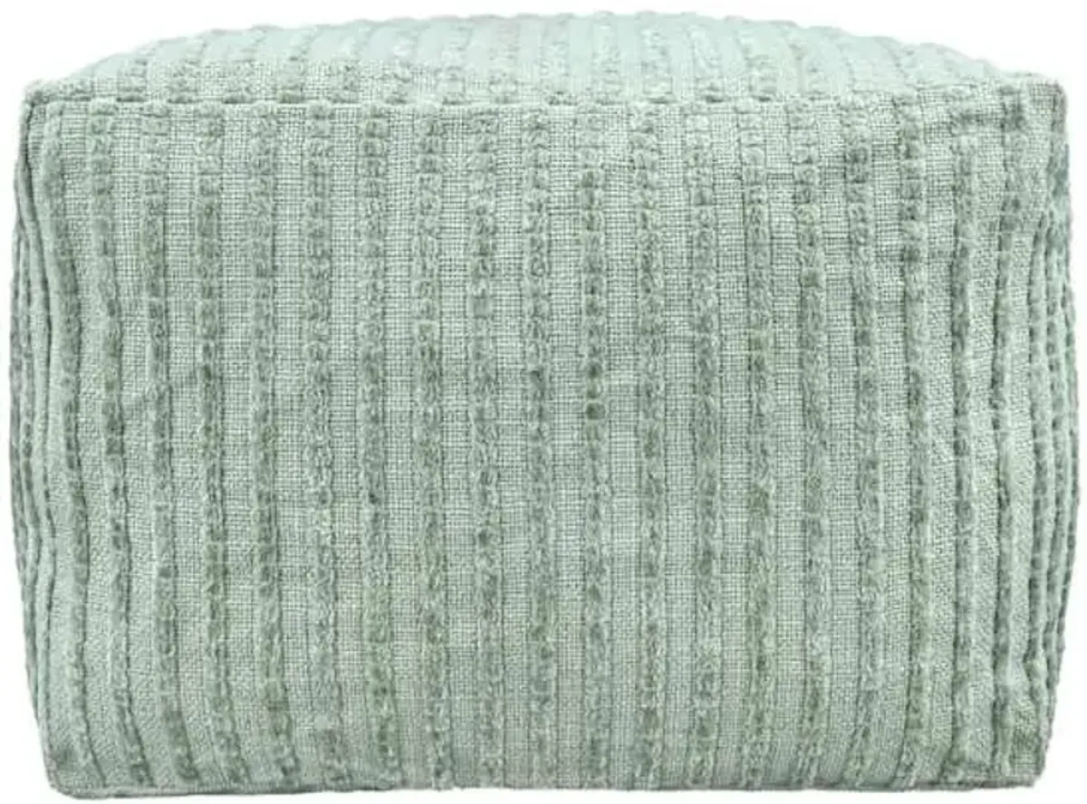 Bubble Dot Striped Pouf, Light Green