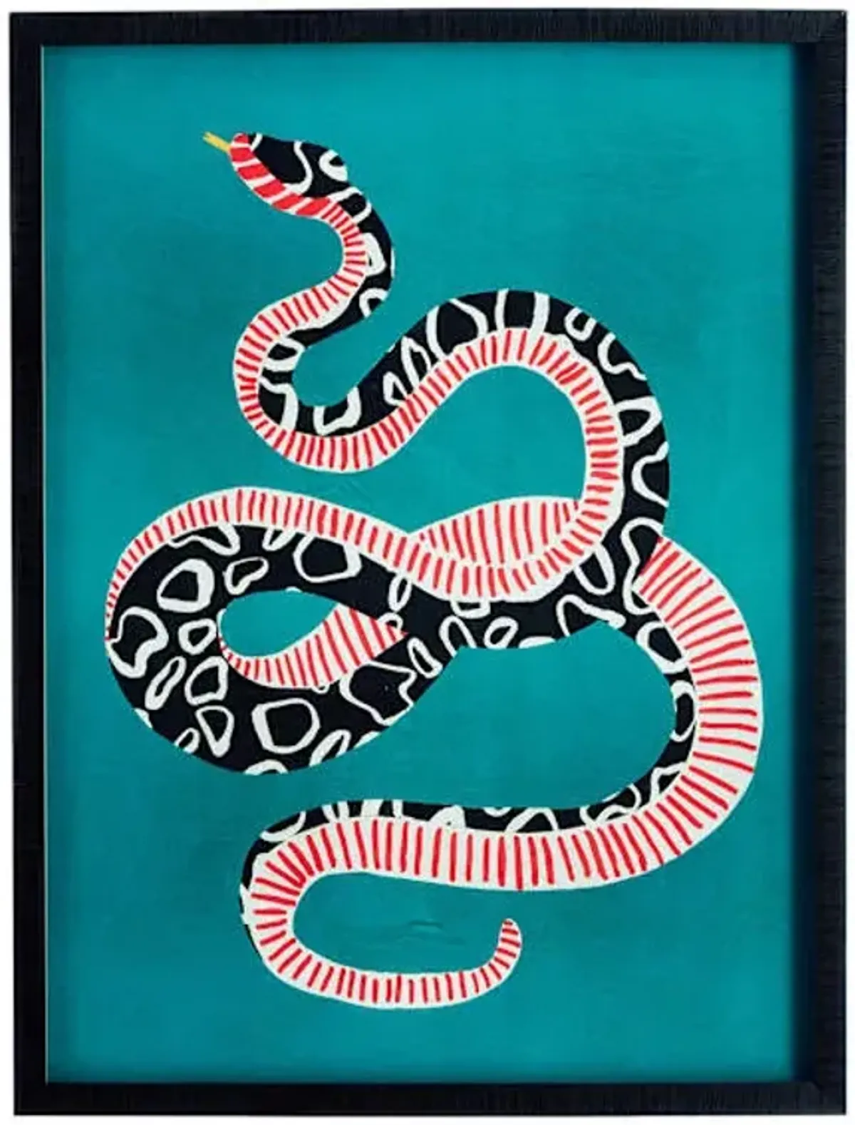 Glass Framed Snake Print Wall Art, 19x25