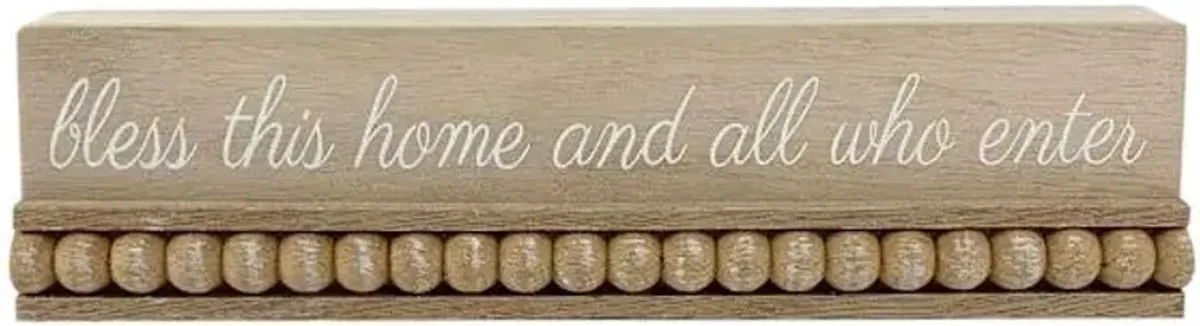 Habitat for Humanity Bless This Home Beaded Wood Sign, 8x2