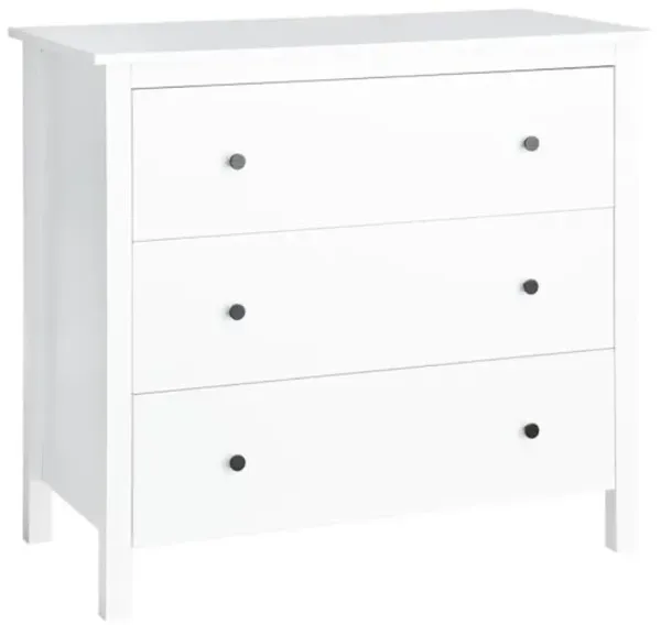 Taylor 3-Drawer Faux Wood Dresser, White