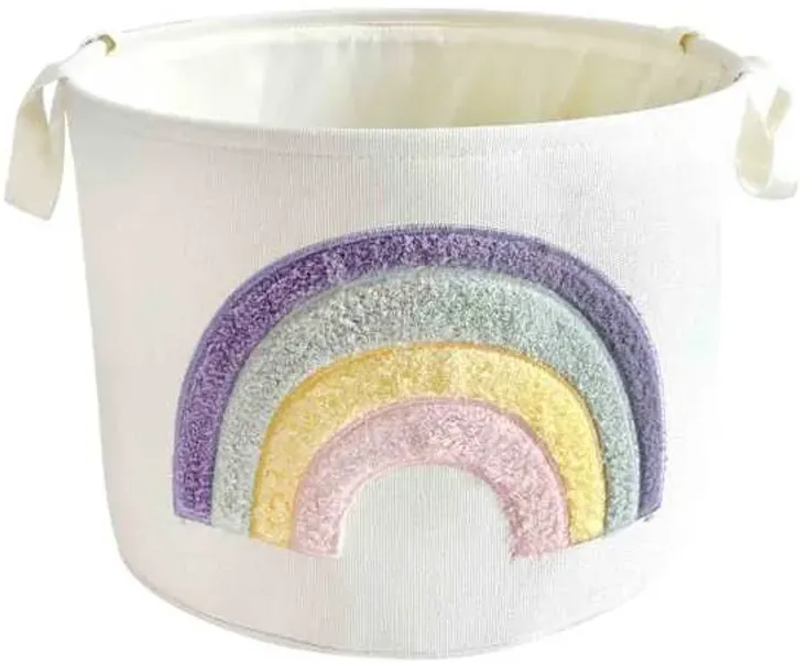 Tiny Dreamers Round Rainbow Storage Bin, Medium