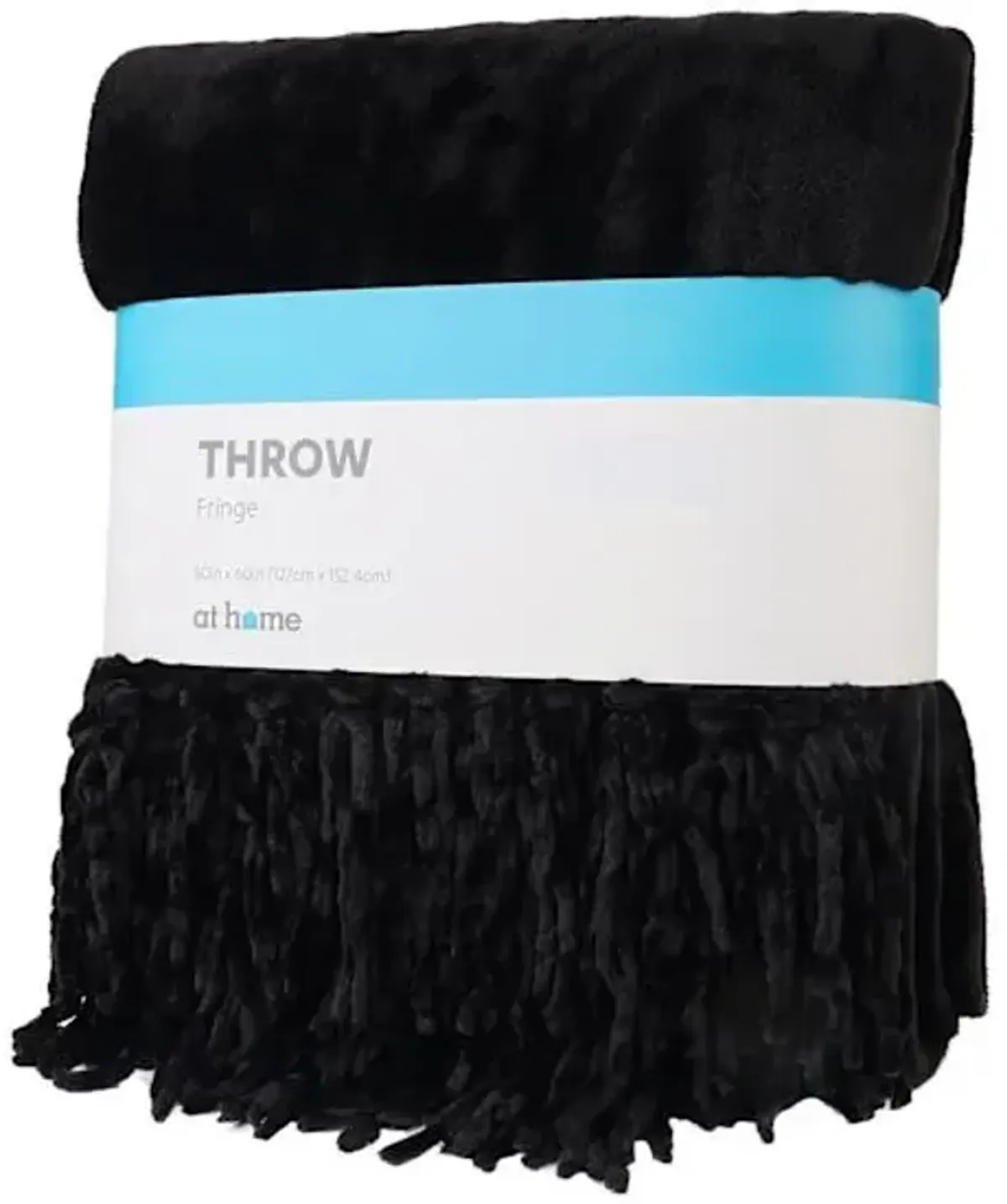 Black Fringe Throw Blanket, 50x60