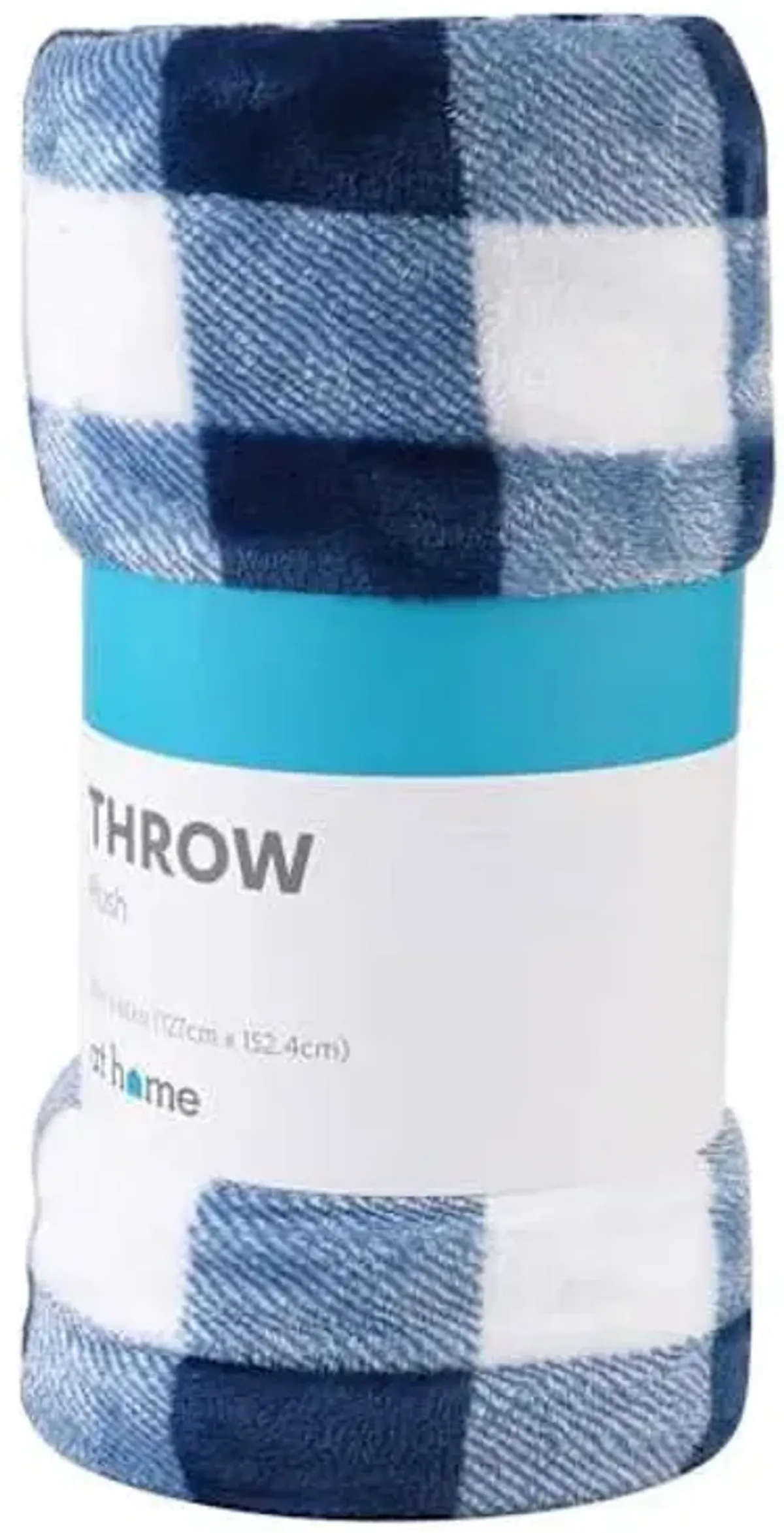 Navy Blue & White Buffalo Plaid Plush Throw Blanket, 50x60