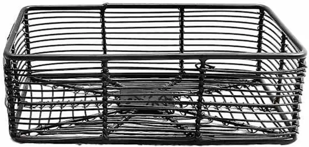 Tracey Boyd Charcoal Grey Rectangle Metal Storage Basket, Small