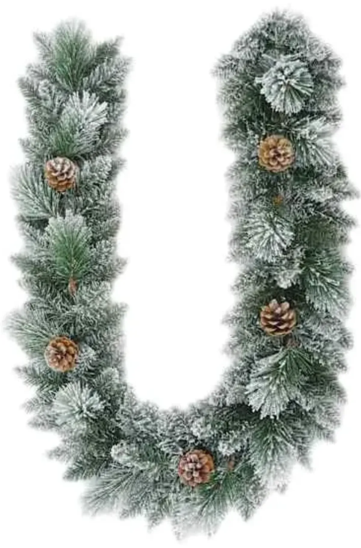 Flocked Garland with Pinecones, 6'