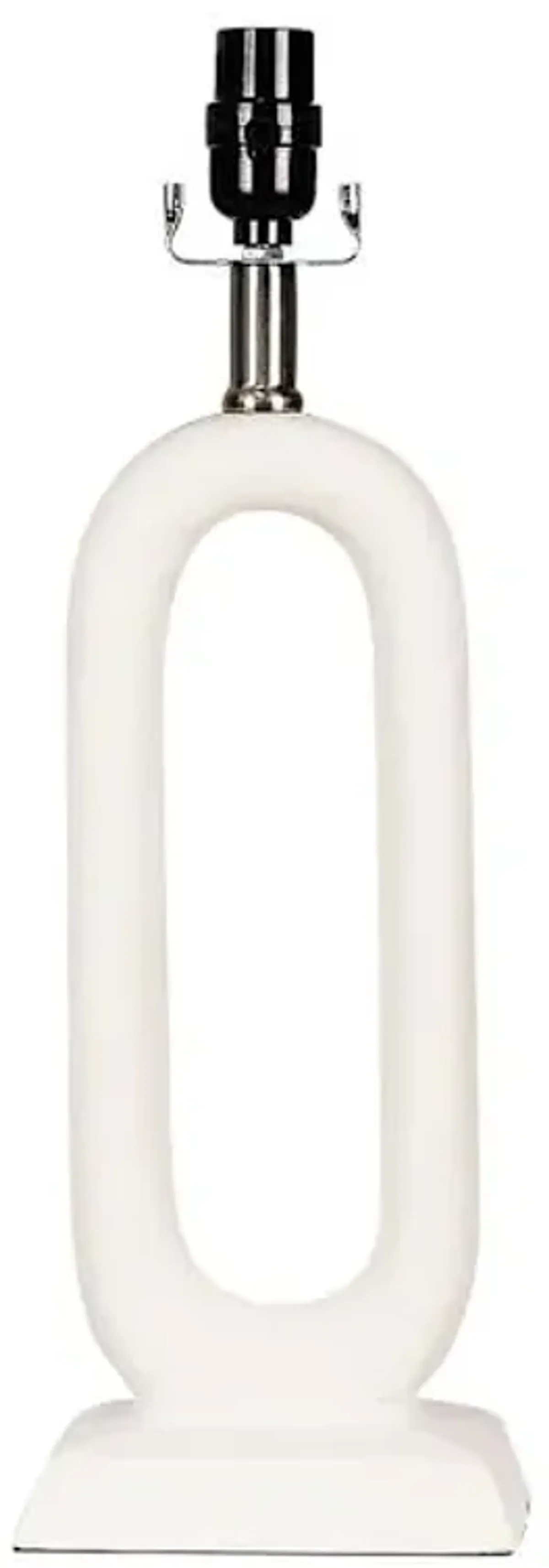 White Circular Ceramic Lamp Base, 16"