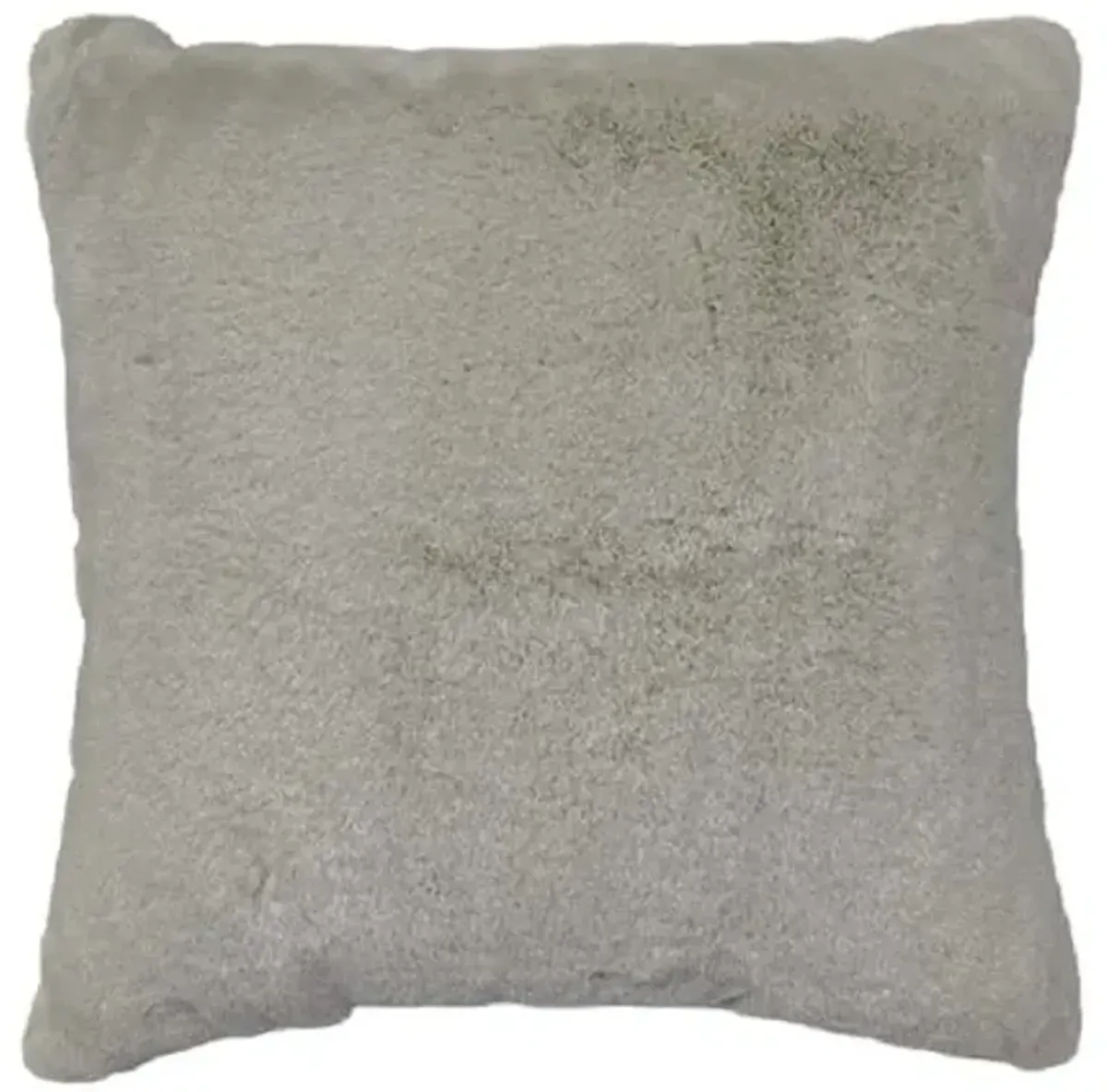 Ivory Chinchilla Faux Fur Euro Throw Pillow, 24"