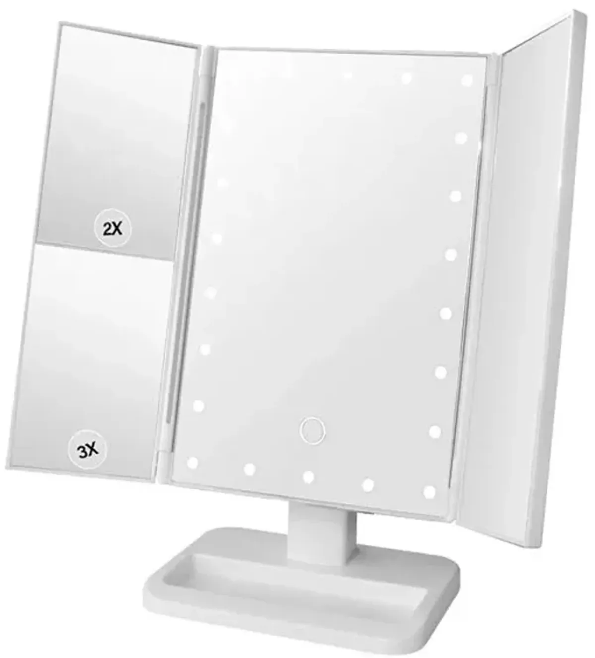 White LED Trifold Mirror, 11"