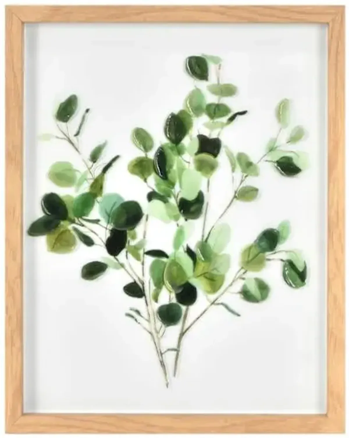 Glass Framed Leaves Print Wall Art, 11x14