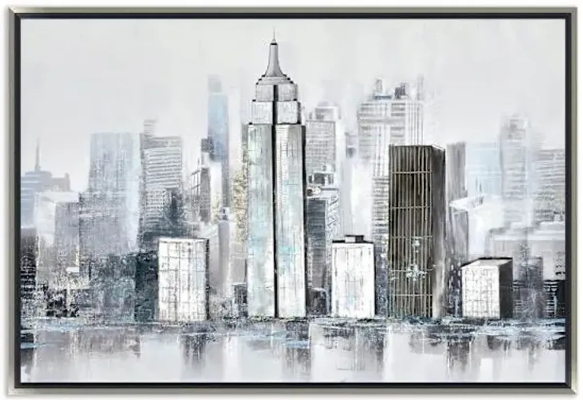 Framed Cityscape Canvas Wall Art, 36x24