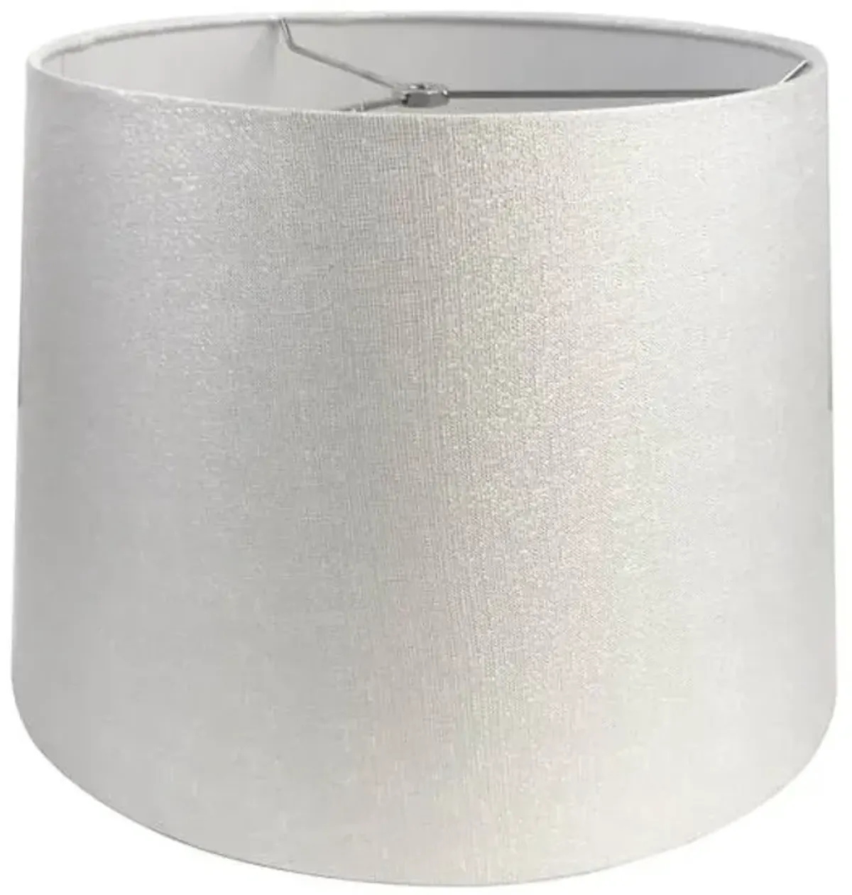 White Shimmer Tapered Drum Medium Table Lamp Shade, 12x14x10