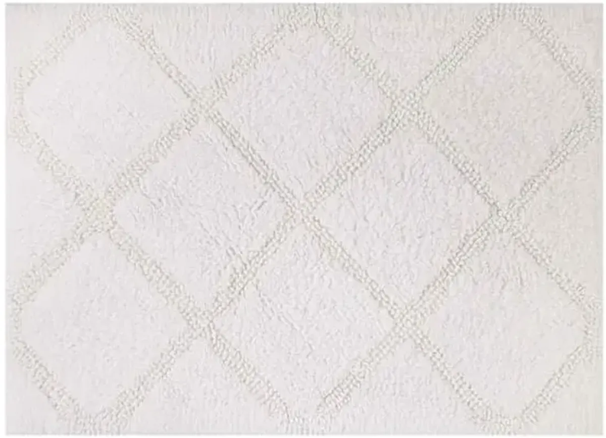 2-Pack White Diamond Bath Rug Set, 17x24 & 20x32