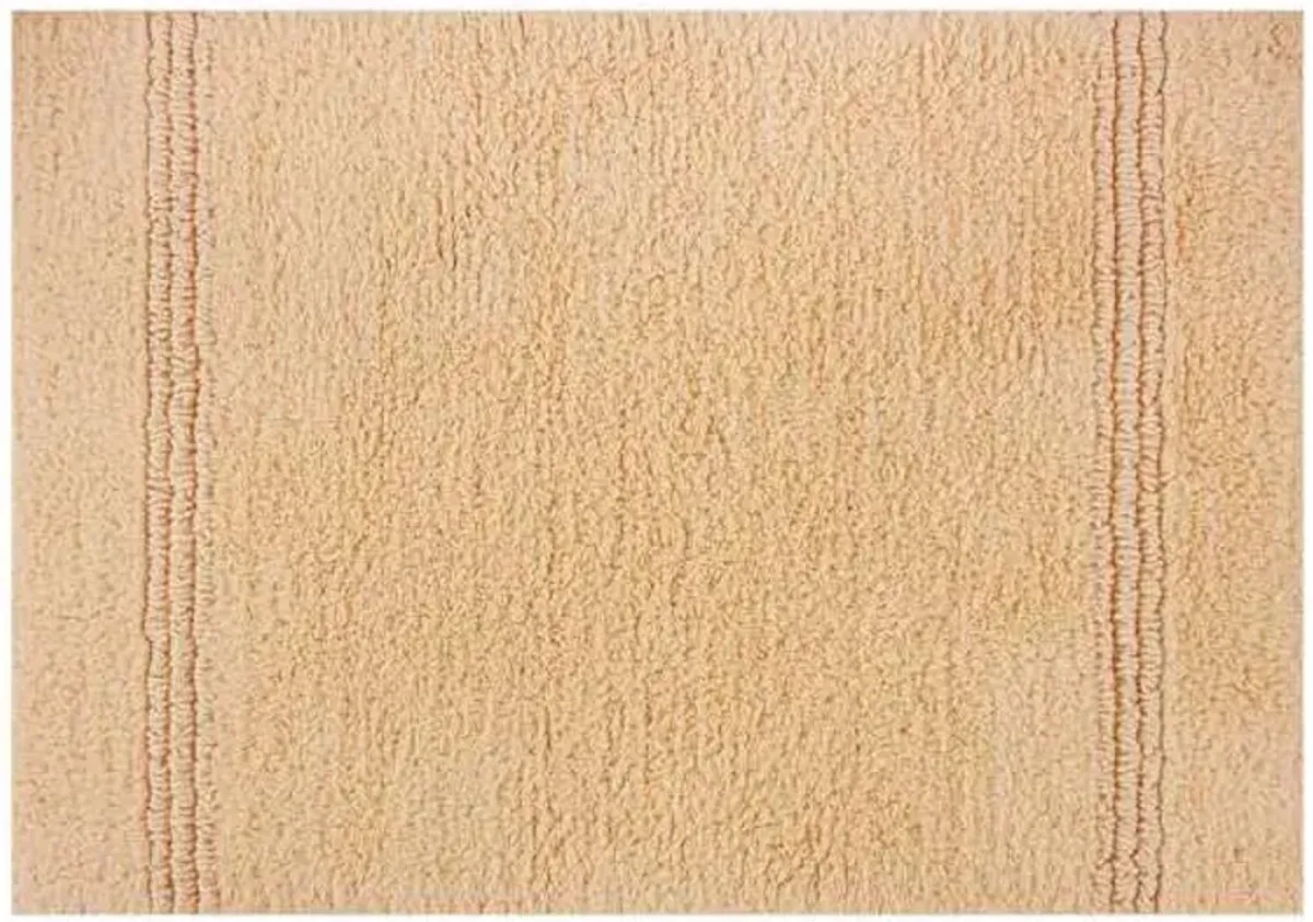 2-Pack Yellow Simple Stripe Bath Rug Set, 17x24 & 20x32