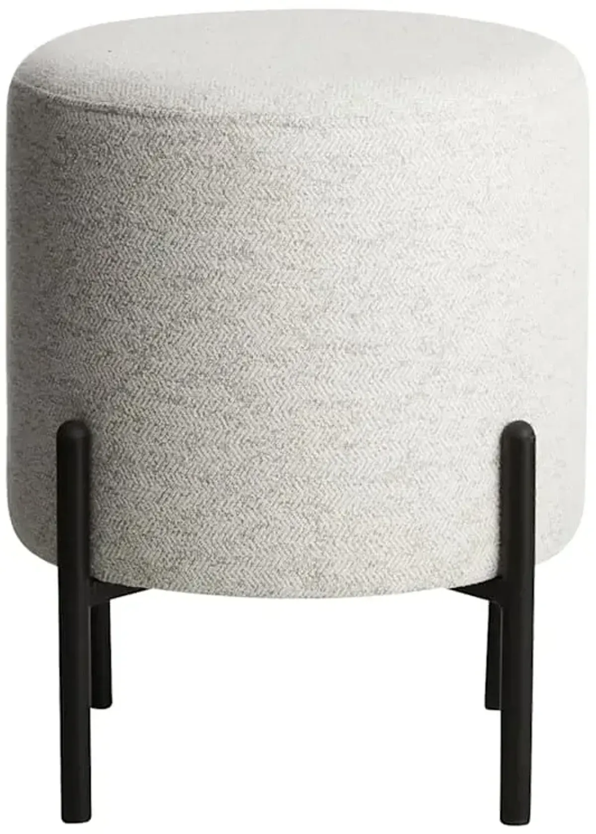 Crosby St. Bowie Round Ottoman, Grey
