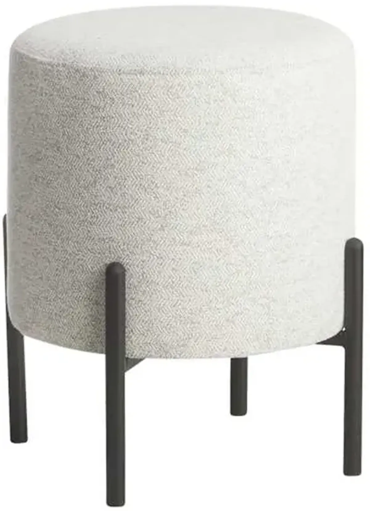 Crosby St. Bowie Round Ottoman, Grey