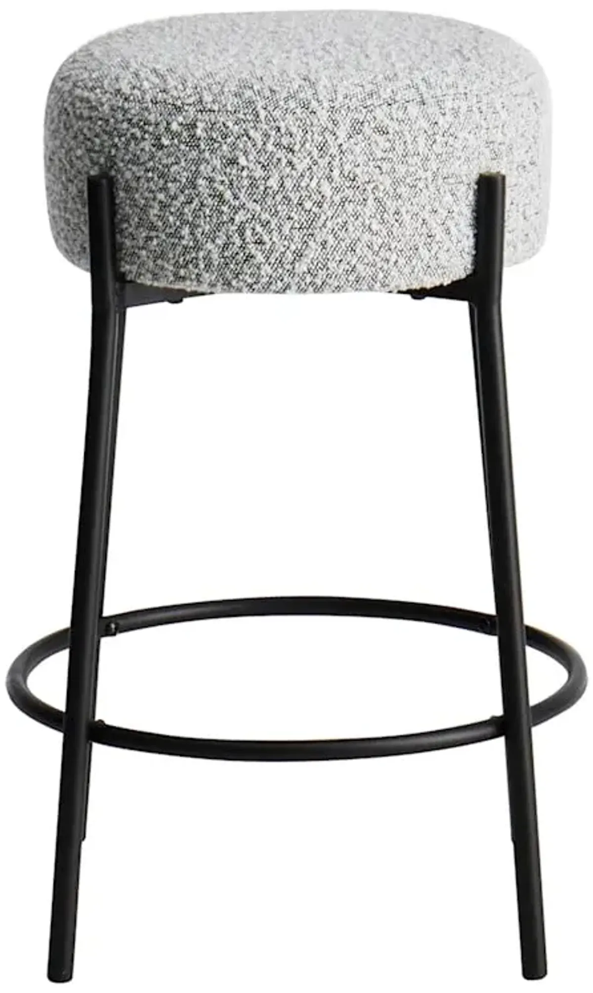 Crosby St. Harwood White & Black Backless Counter Stool, 26"