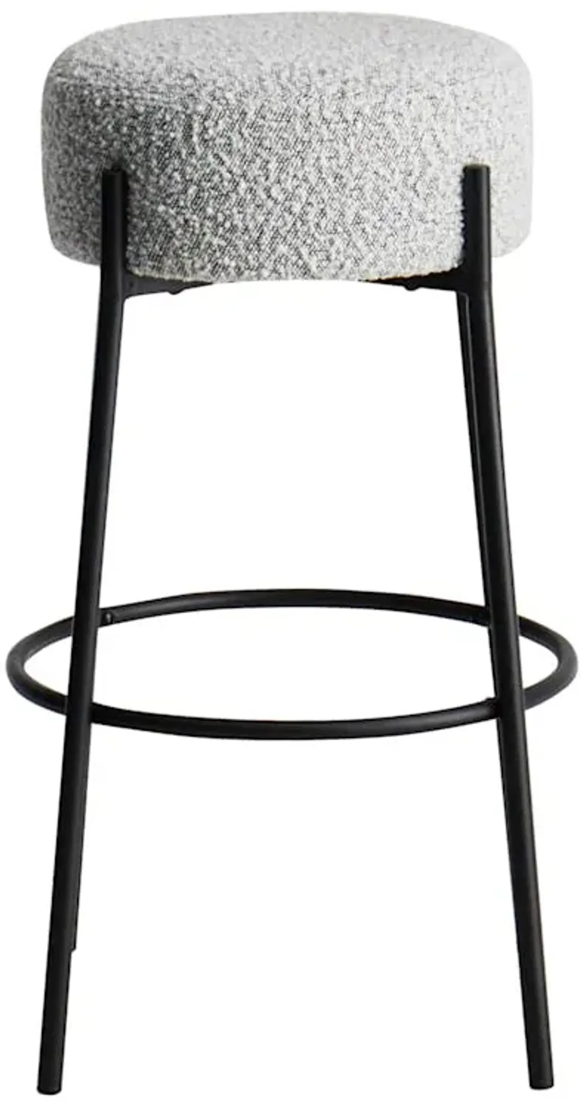 Crosby St. Harwood White & Black Backless Barstool, 30"