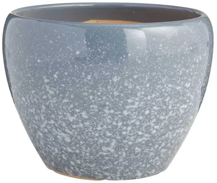Indoor Blue Bubble Glaze Ceramic Planter, Medium
