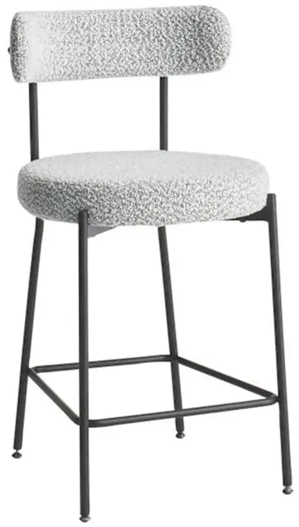 Crosby St. Harwood Counter Stool, White & Black