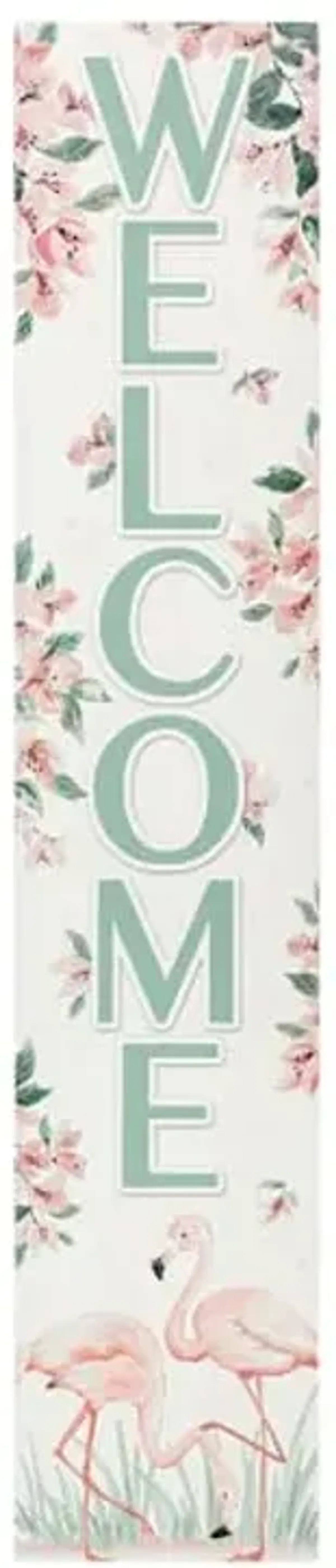 Wooden Floral Welcome Leaner, 48"